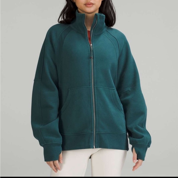 ❤️ Lululemon Scuba Oversized Funnel-Neck Full Zip Green Jasper Size XS/S - Picture 4 of 14